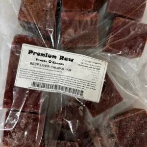 Premium Raw Beef Liver Chunks (1kg)