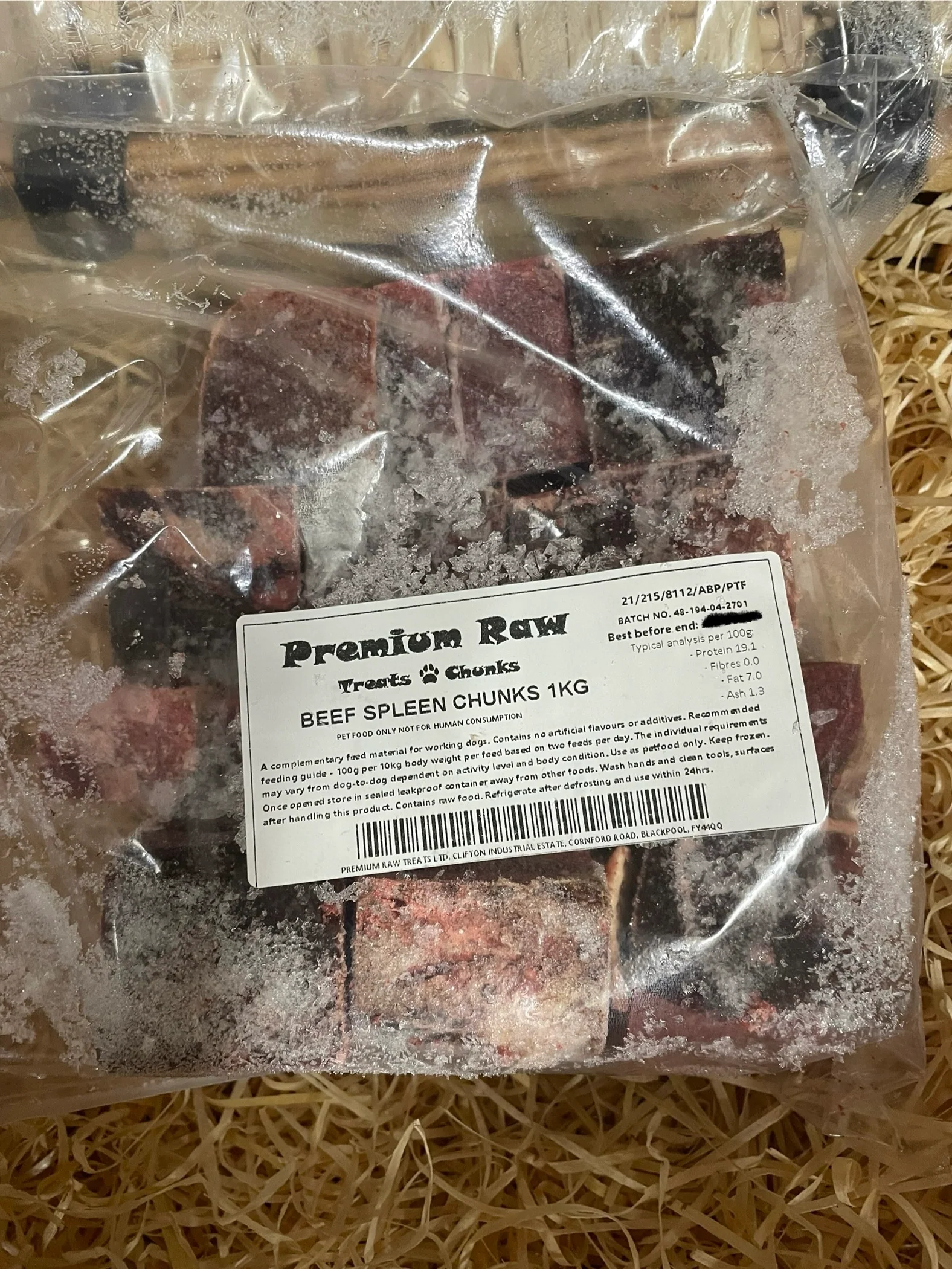 Premium Raw Beef Spleen Chunks (1kg)