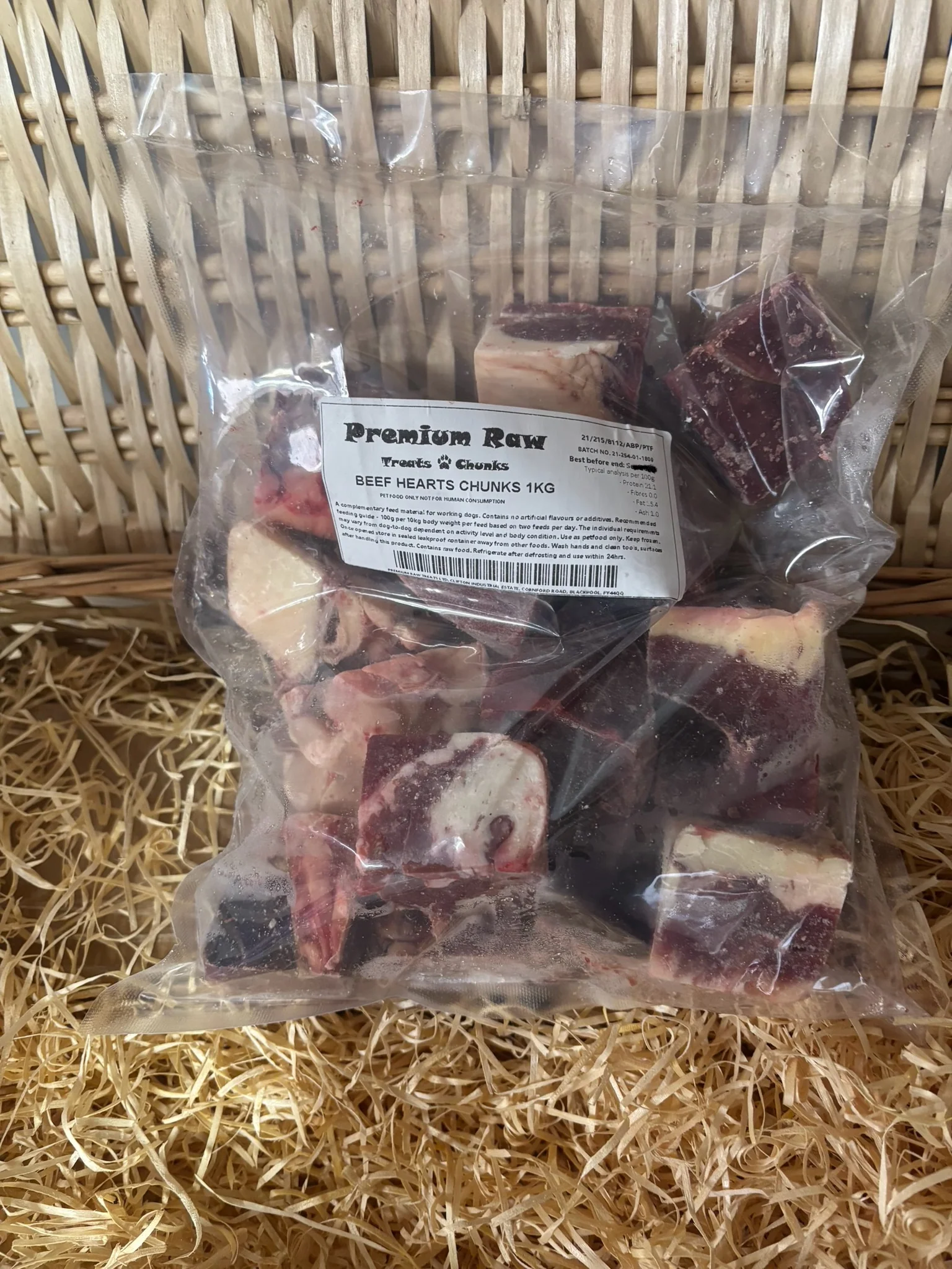 Premium Raw Beef Heart Chunks (1kg)