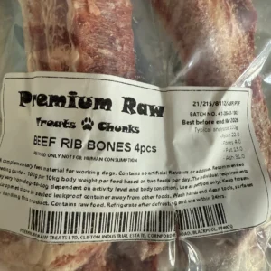 Premium Raw Beef Rib Bones (4pcs)