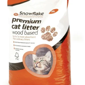 Snowflake Premium Wood Pellet Cat Litter 30ltr