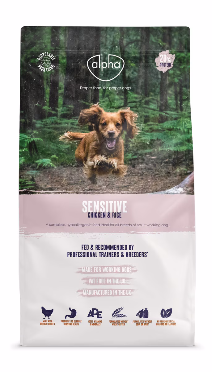 Alpha Sensitive Chicken and Rice Dry Dog Food - 15kg
