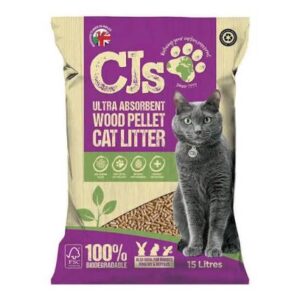 CJ's Wood Pellet Cat Litter 15 Litres