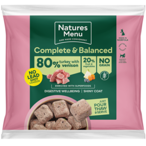 Natures Menu Complete & Balanced 80% Turley & Venison Nuggets - 1kg