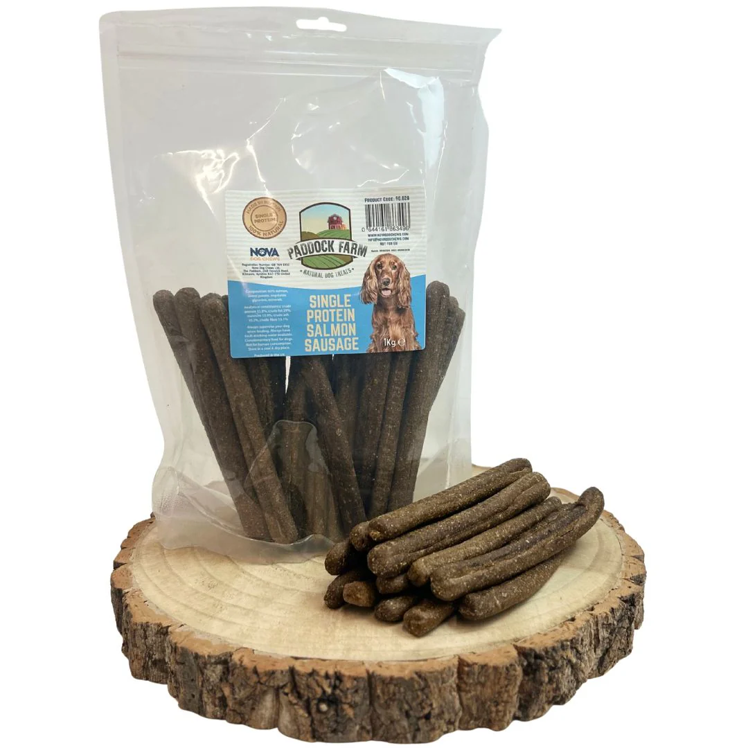 Paddock Farm Single Protein Salmon Sausages - 1kg