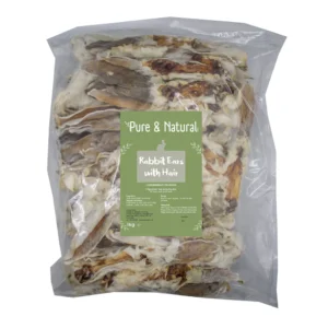 Pure & Natural Rabbit Ears with Hair - 1kg