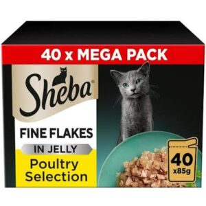 Sheba Fine Flakes Poultry in Jelly 40 Pouches