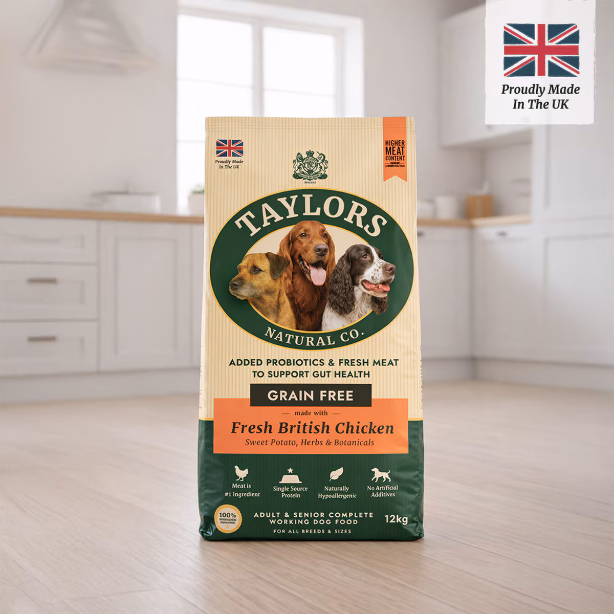 Taylors Grain Free Fresh Chicken Adult & Senior Dry Dog Food - 12kg