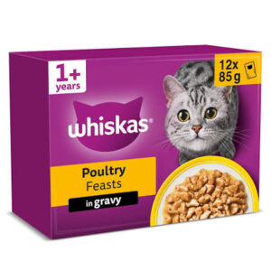 WHISKAS Poultry Feasts in Gravy 12 Pouches