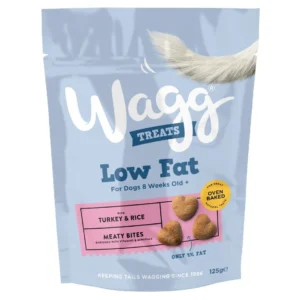 Low Fat Wagg Meaty Bites Turkey & Rice Dog Treats 125g