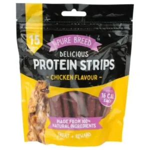 Pure Breed Delicious Protein Strips – Chicken Flavour 150g