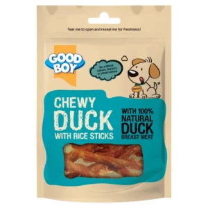 good boy chewy duck with rice sticks 70g