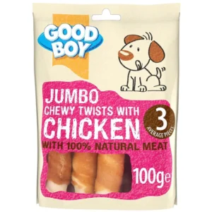 good boy jumbo chewy twists with chicken 100g