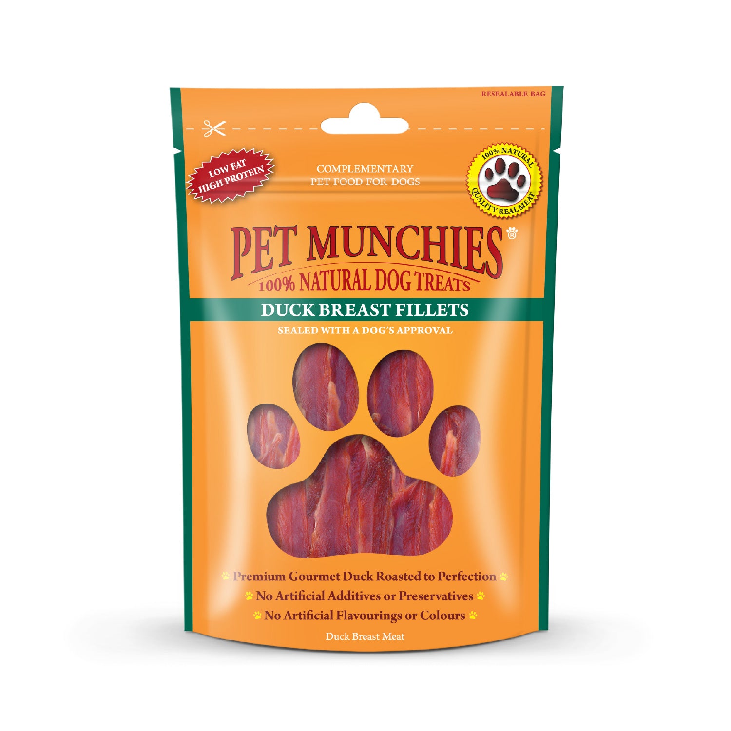 pet munchies duck breast fillets 80g